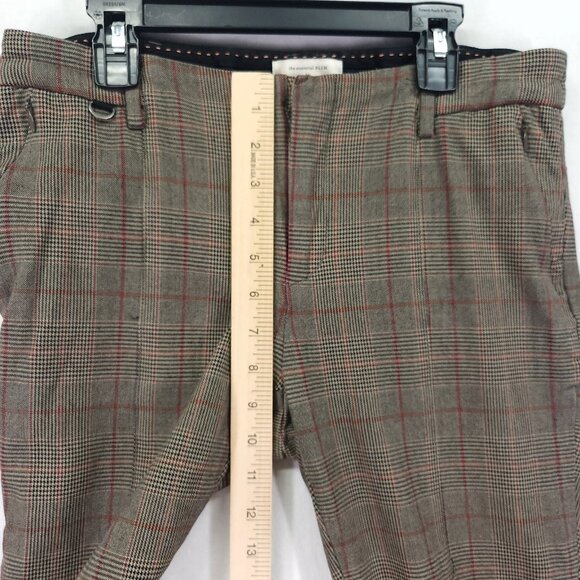 Anthropologie The Essential Slim Ankle Trousers Size 4 Plaid Zip Pockets - Picture 9 of 16